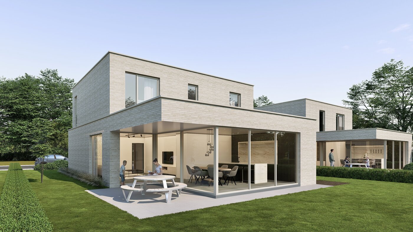moderne woningen, compact, open bebouwing